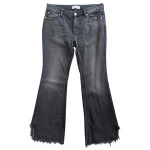 Free People We The Free Women's‎ Size 27 Grey Distressed Fray Hem Flare Jeans
